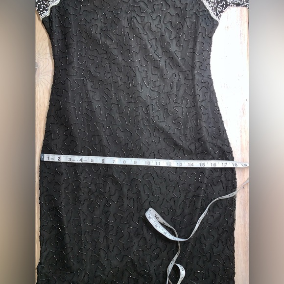 Stunning Laurence Kazar Long Sleeve Beaded Silk Dress - Picture 8 of 16